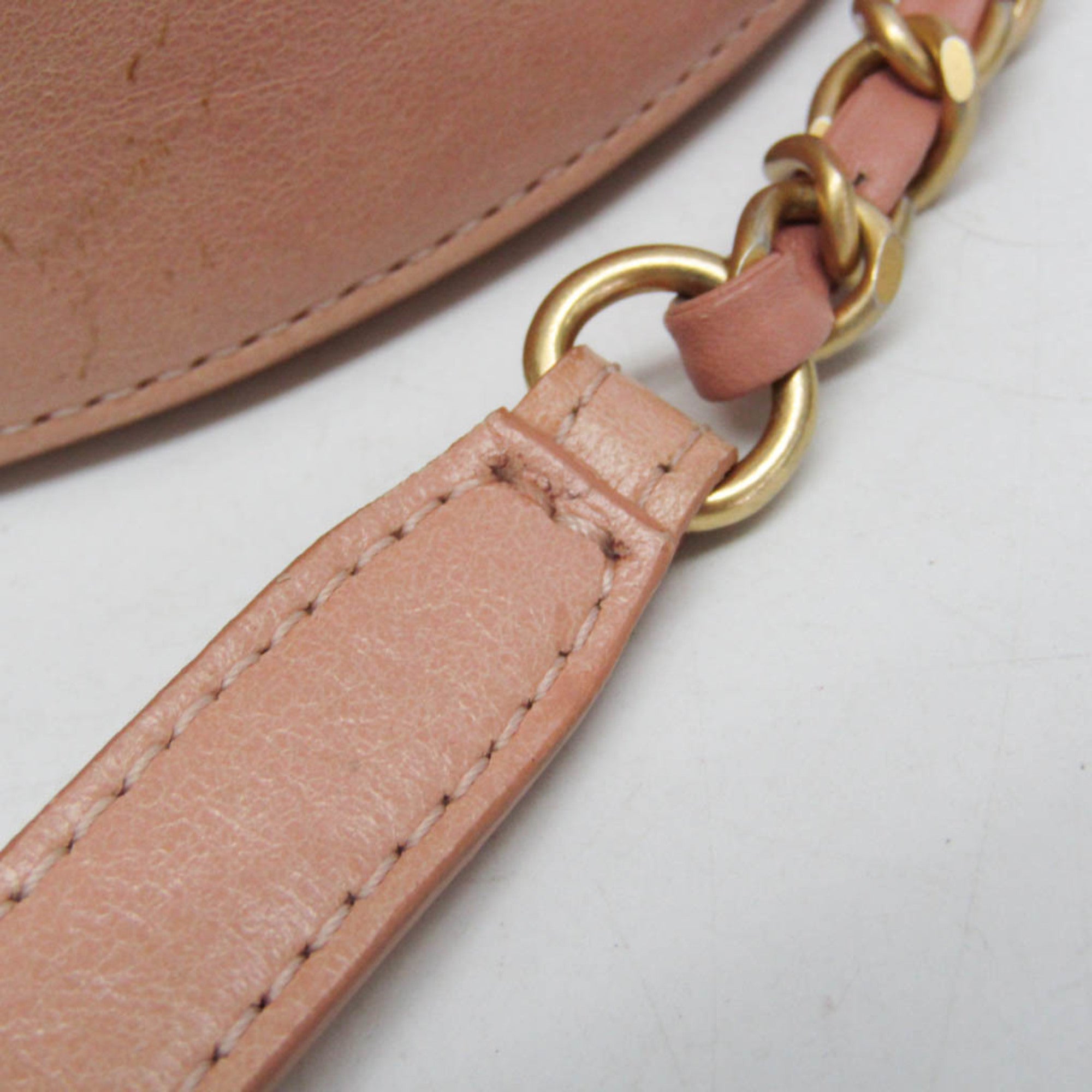 Chanel Round As Earth Crossbody Bag Glazed Calfskin Pink Leather Shoulder Bag Bag (Pre-Owned)