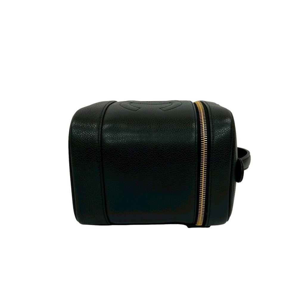 Chanel Black Grained Calfskin Handbag Vanity Bag (Pre-Owned)