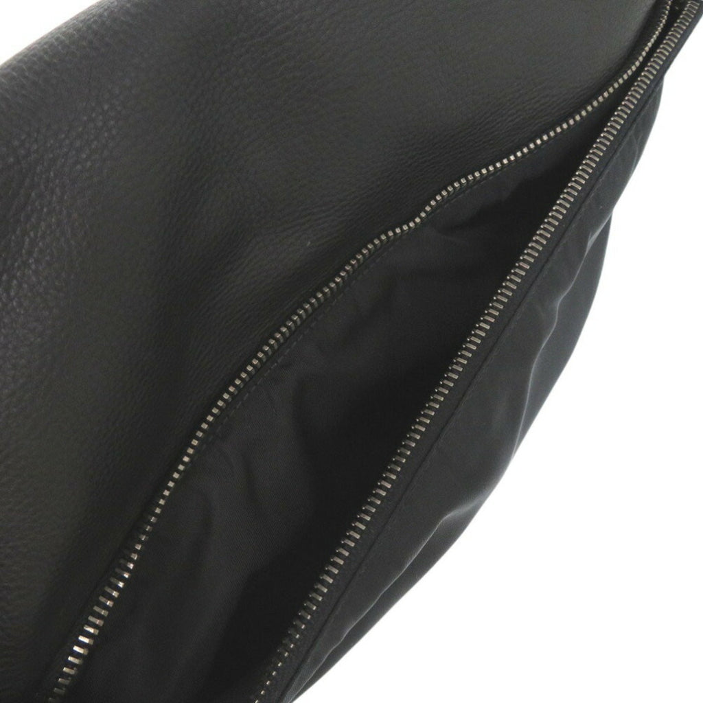 Prada Nero Leather Nylon Messenger Bag Shoulder Bag (Pre-Owned)