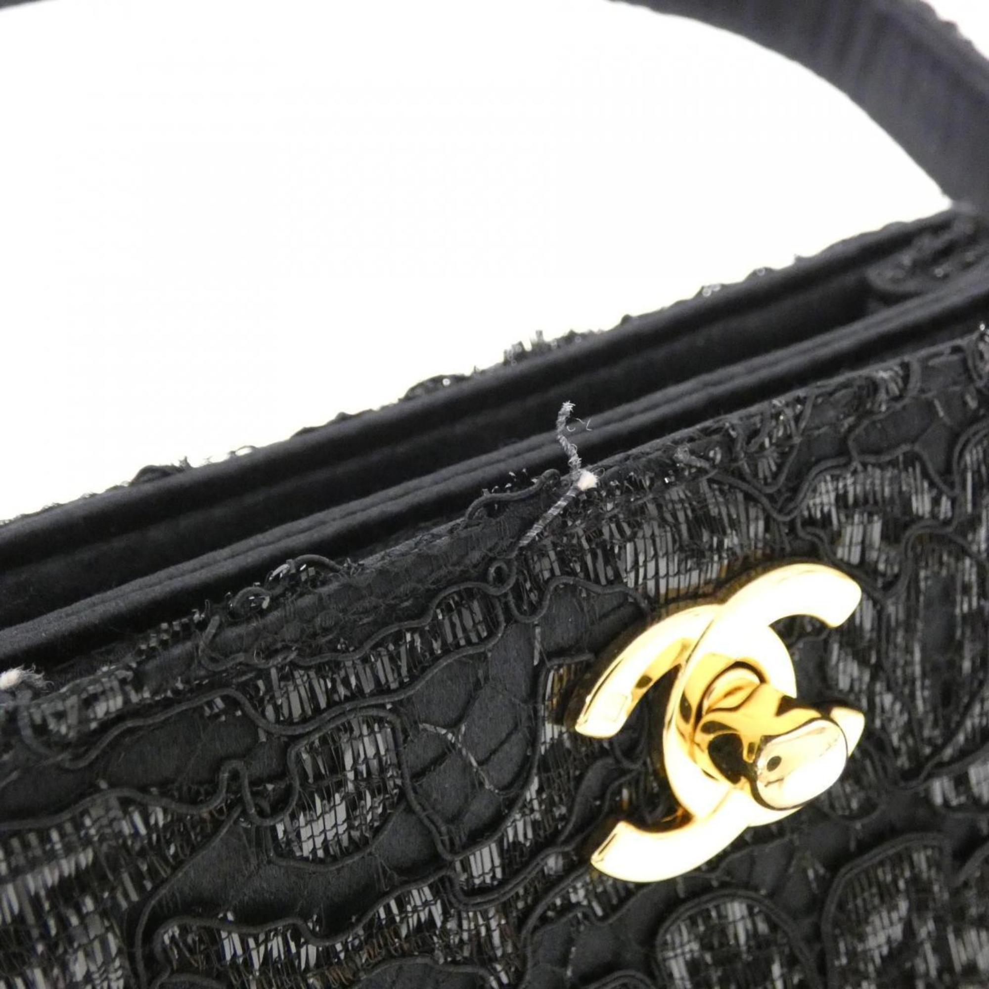 Chanel Black Satin Handbag (Pre-Owned)