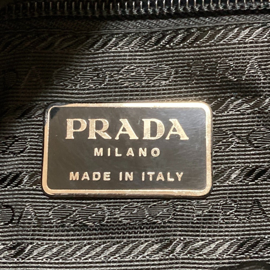 Prada Black Wool Leather Shoulder Bag (Pre-Owned)