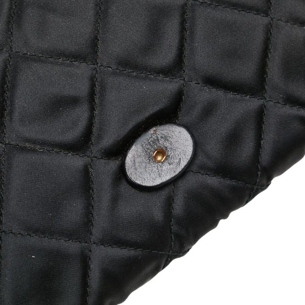 Chanel Black Satin Leather Shoulder Bag (Pre-Owned)