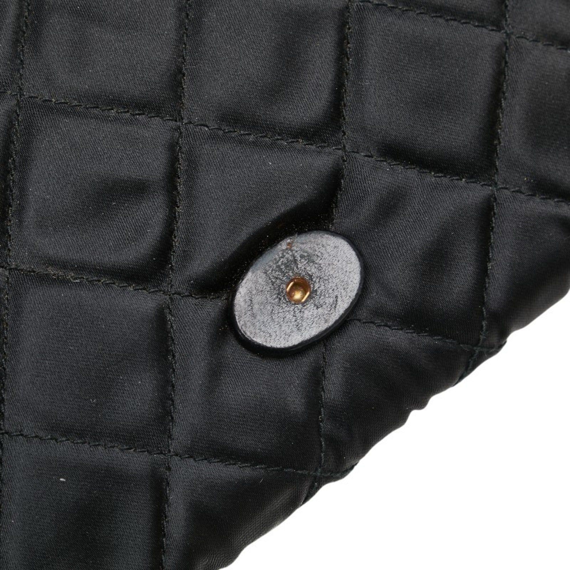 Chanel Black Satin Leather Shoulder Bag (Pre-Owned)