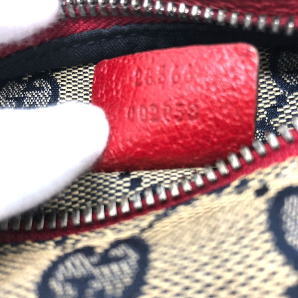 Gucci Red Color Gg Canvas Leather Fanny Pack Sling Bag (Pre-Owned)