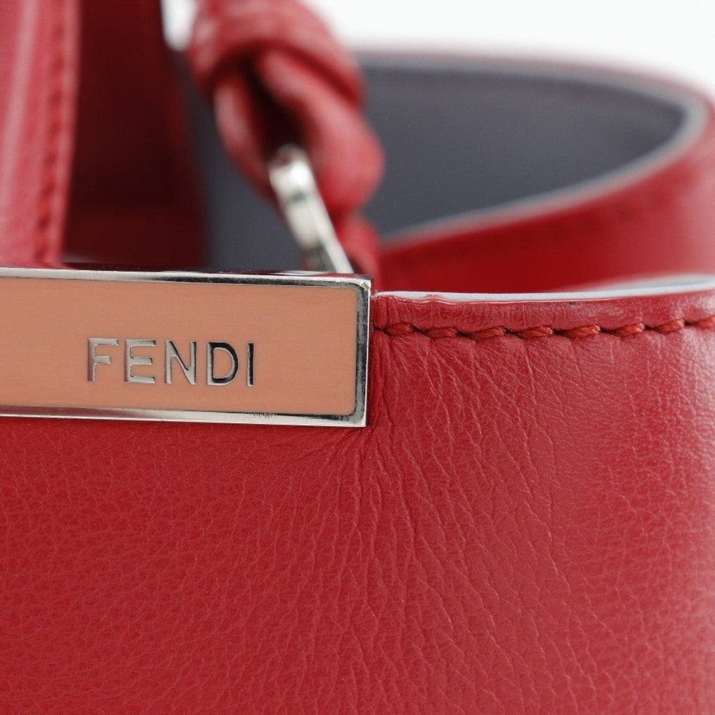 Fendi Red Color Leather Handbag (Pre-Owned)