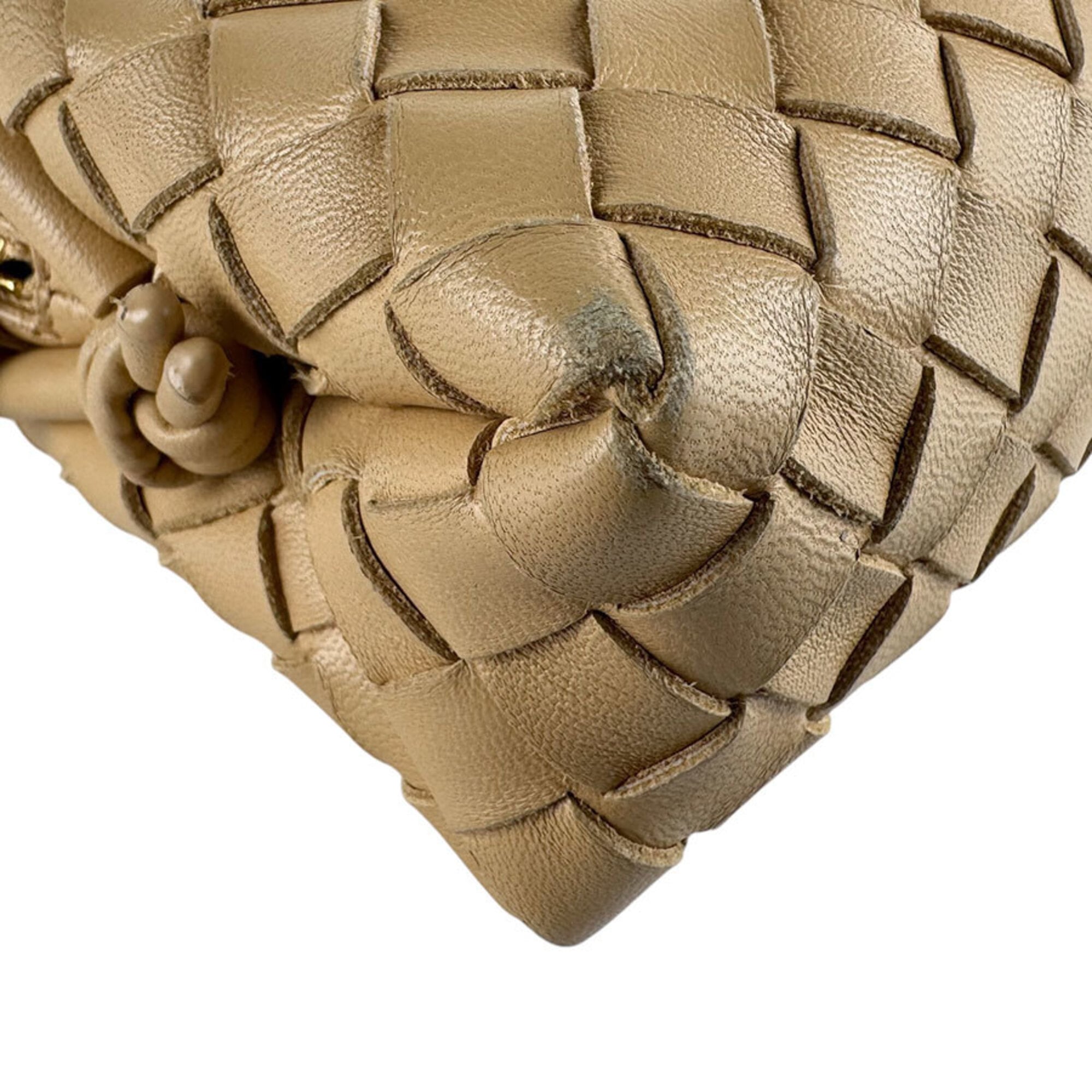 Bottega Veneta Beige Leather Shoulder Bag (Pre-Owned)