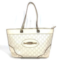 Gucci Off-White Leather Shoulder Bag Tote Bag (Pre-Owned)