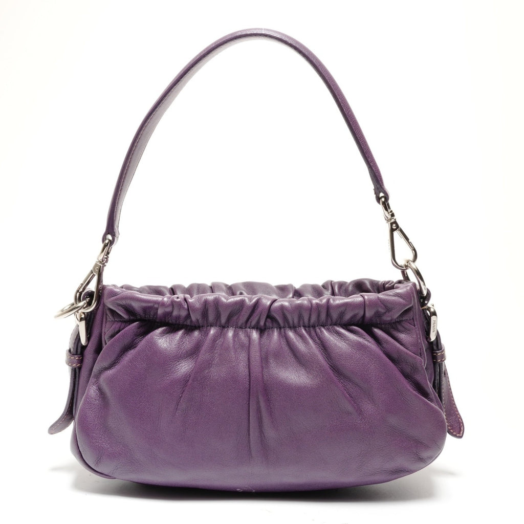 Prada Purple Leather Shoulder Bag (Pre-Owned)