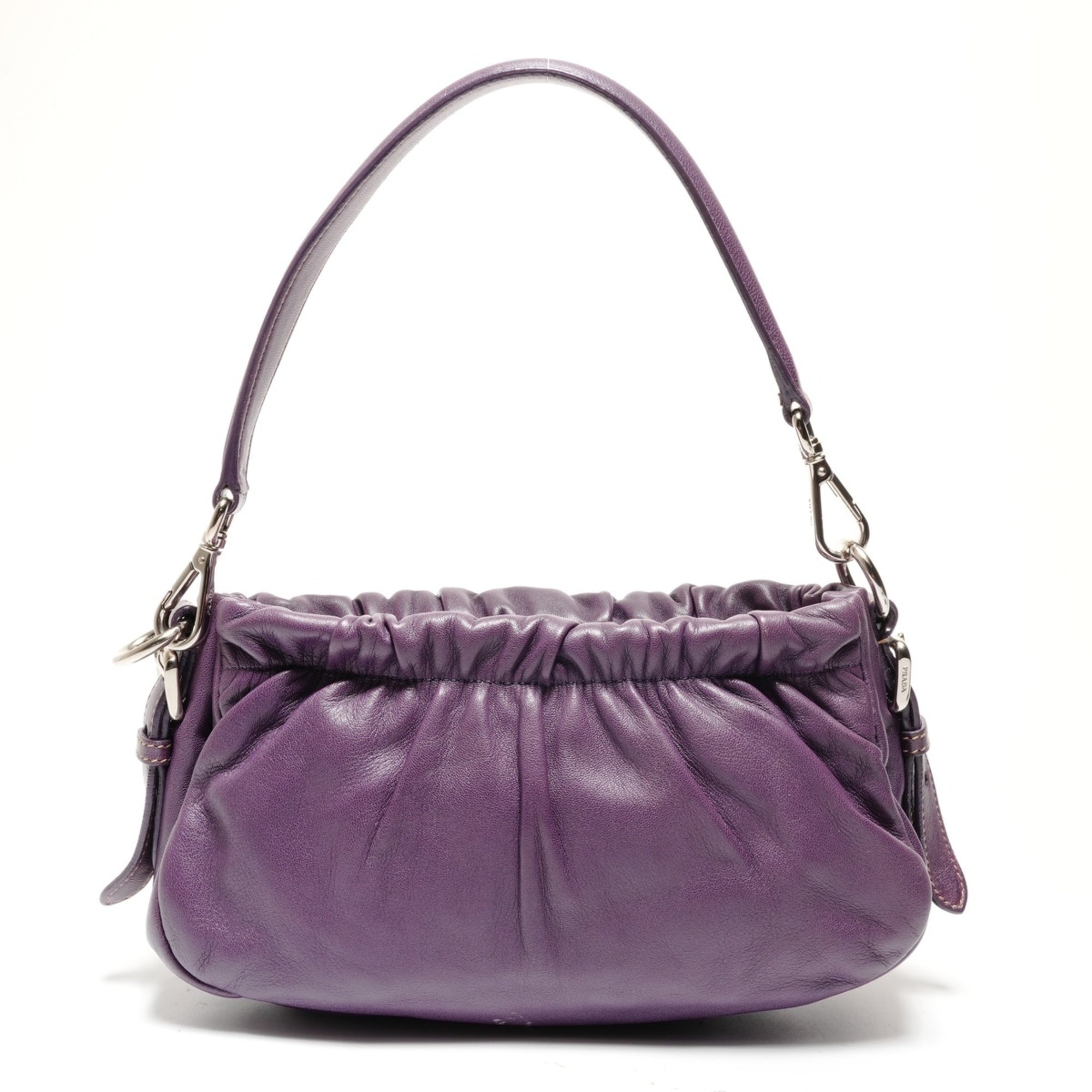 Prada Purple Leather Shoulder Bag (Pre-Owned)