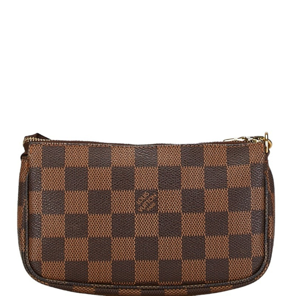 Louis Vuitton Brown Pvc Leather Handbag Pochette Pouch (Pre-Owned)