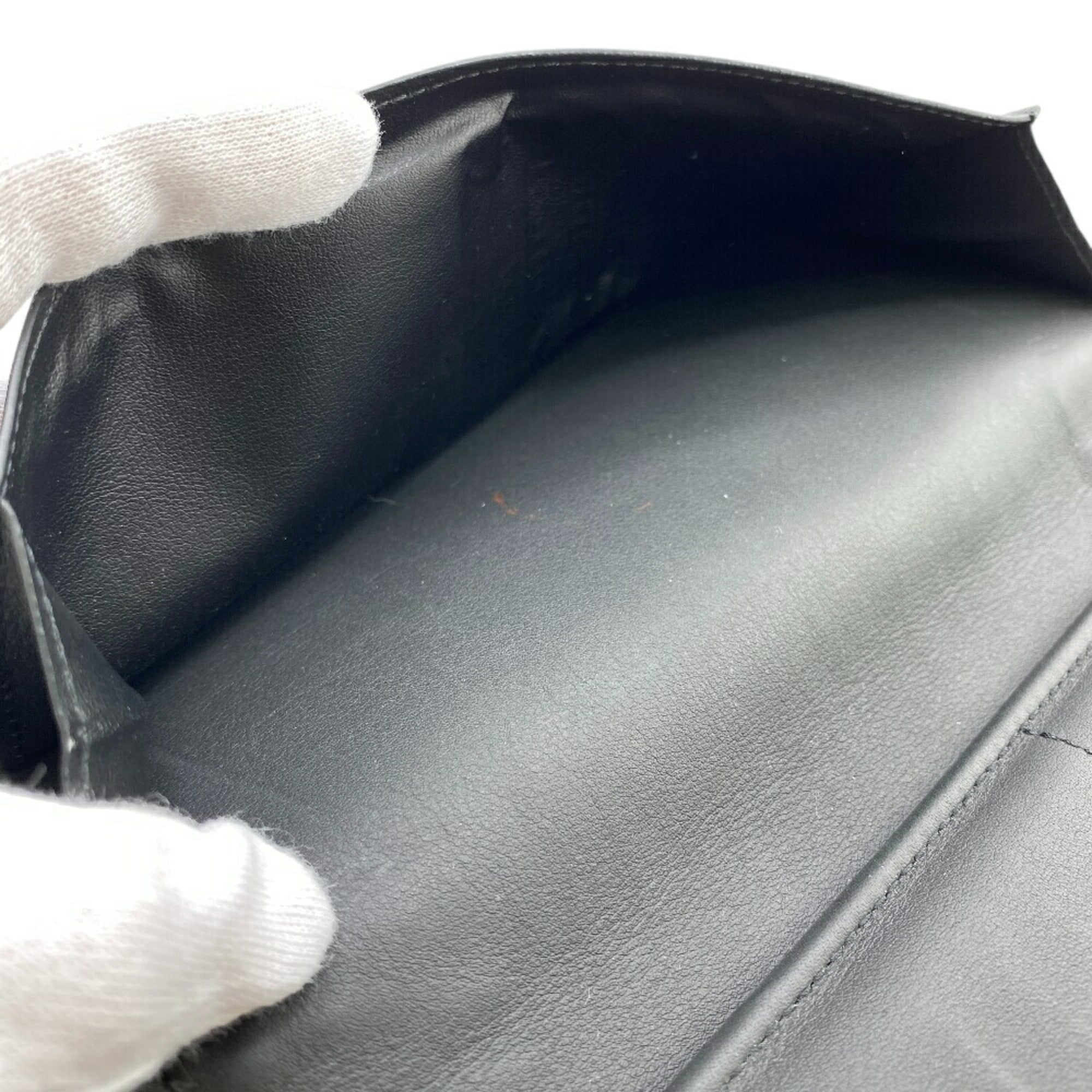 Louis Vuitton Black Leather Long Wallet (Bi-Fold) (Pre-Owned)