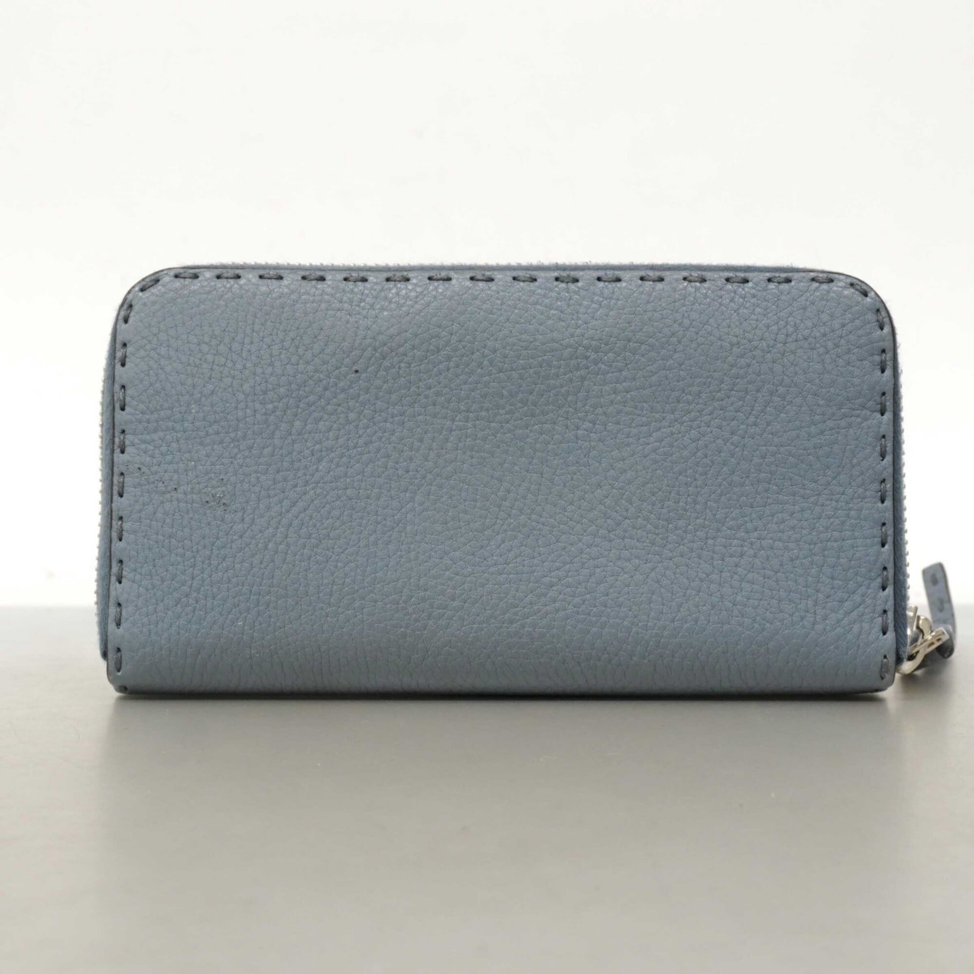 Fendi Blue Leather Long Wallet (Bi-Fold) (Pre-Owned)