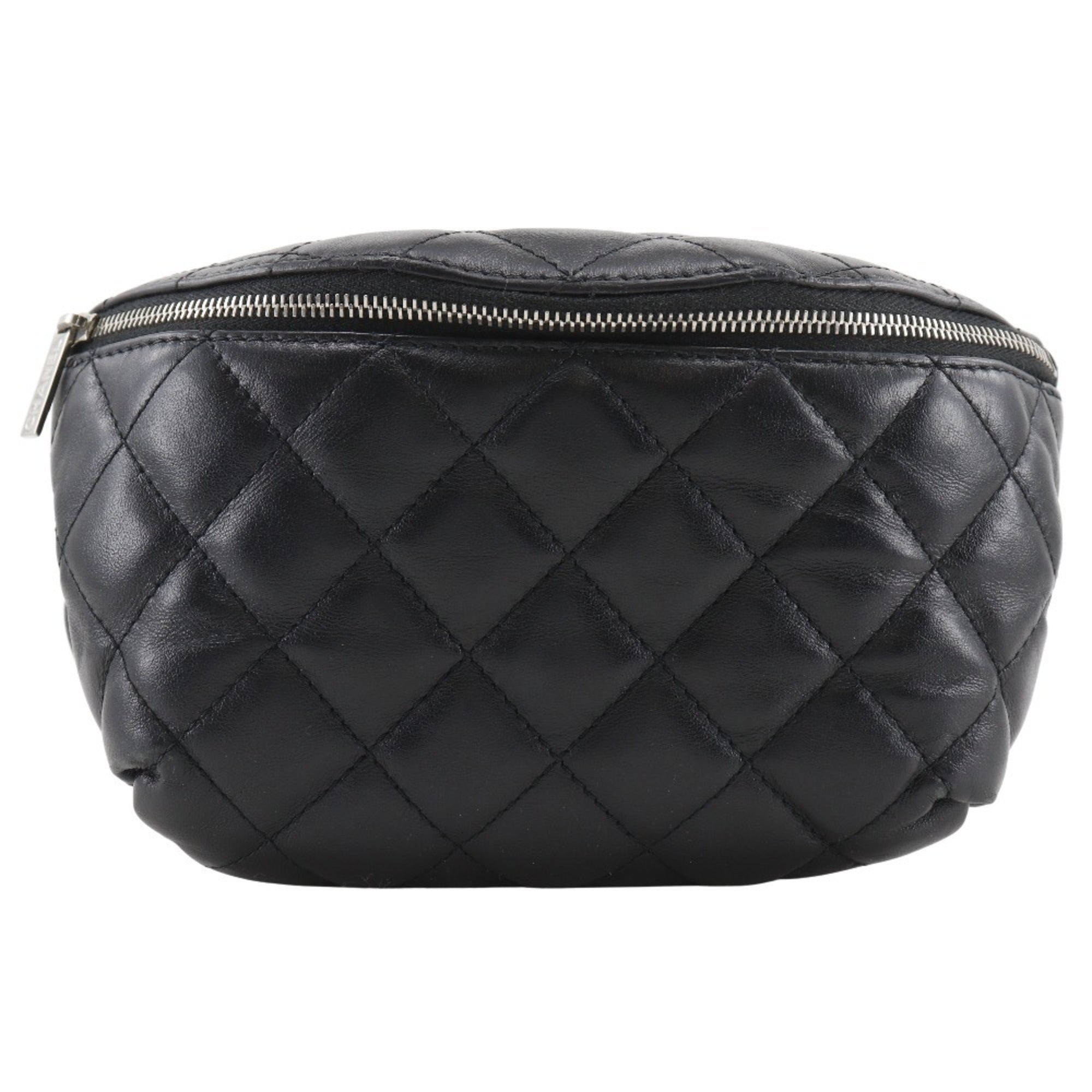 Chanel Black Leather Fanny Pack Sling Bag (Pre-Owned)