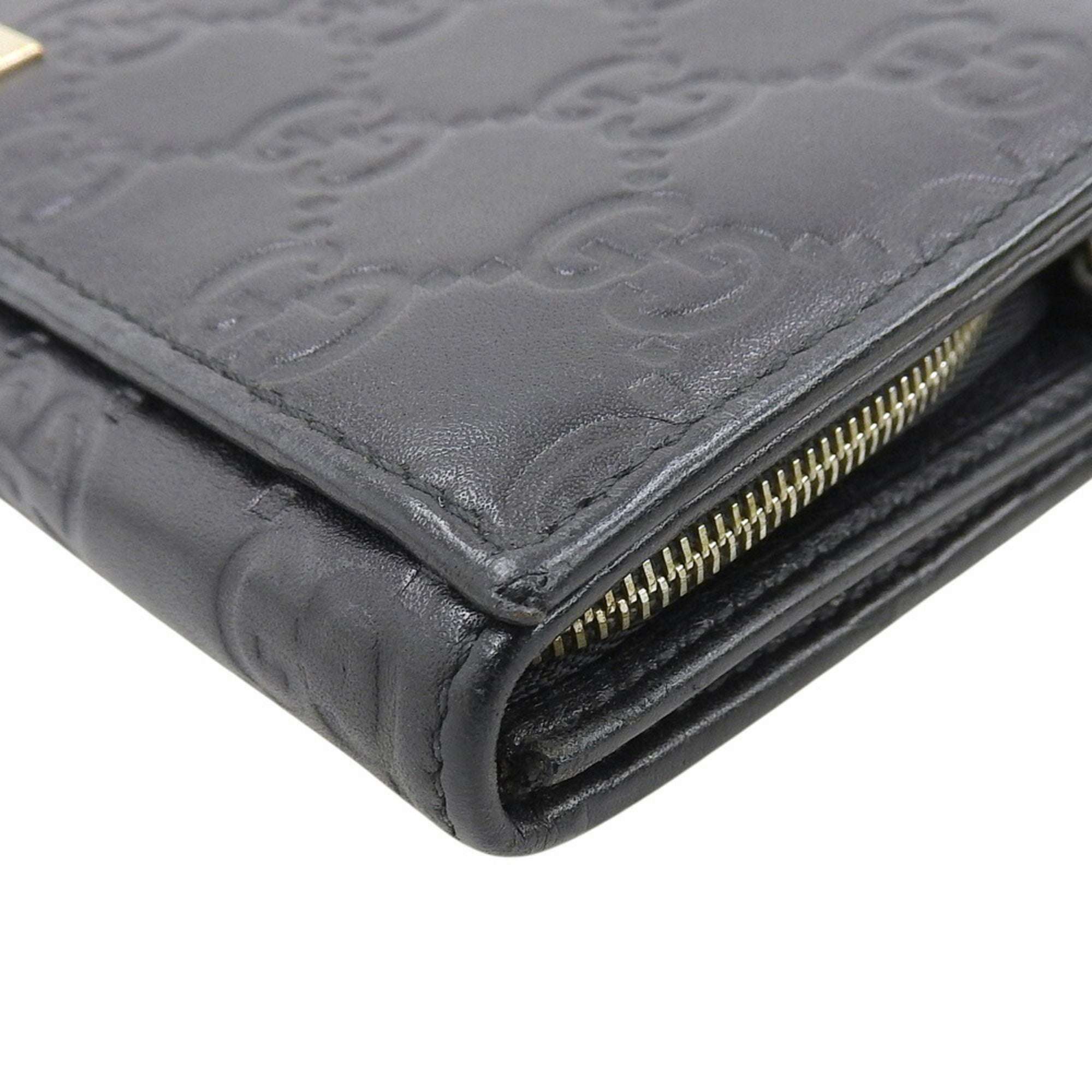 Gucci Black Leather Chain/Shoulder Wallet (Pre-Owned)