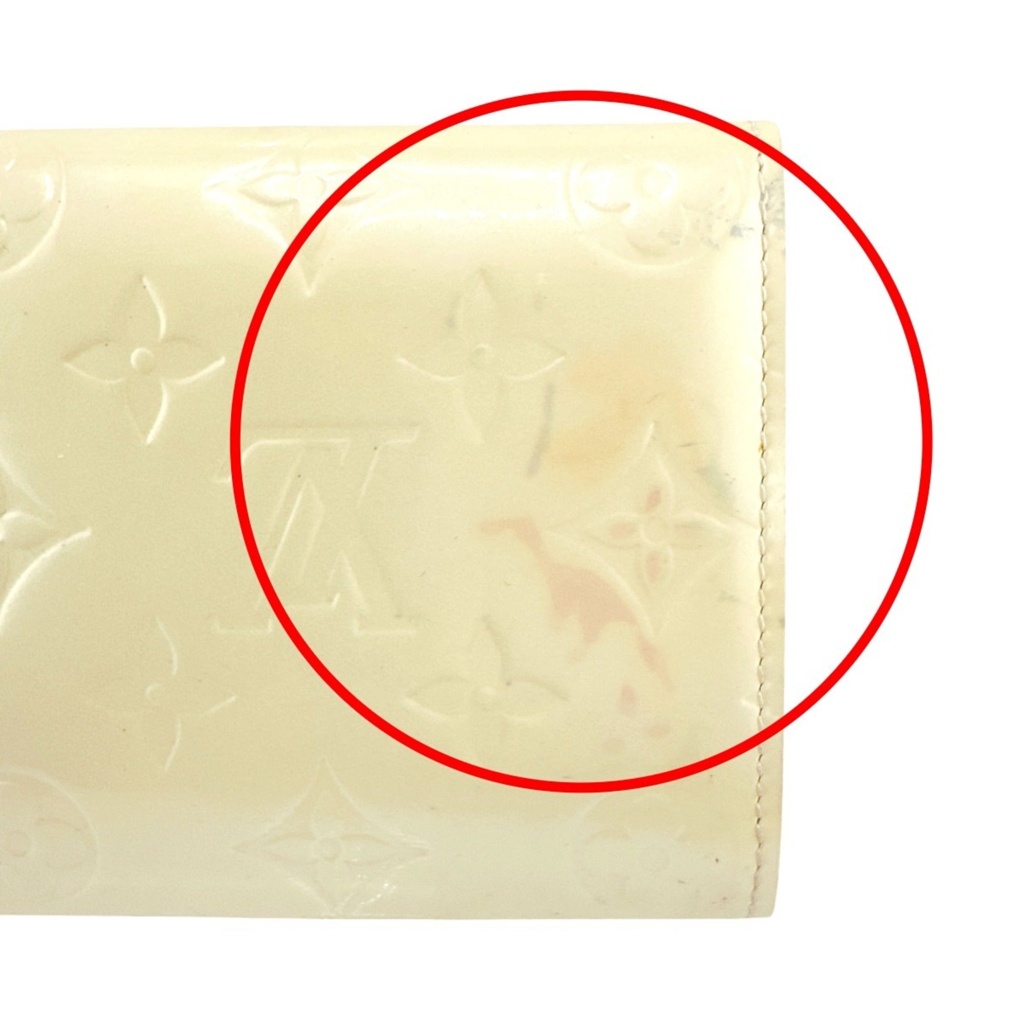 Louis Vuitton Cream White Monogram Vernis Long Wallet (Tri-Fold) (Pre-Owned)
