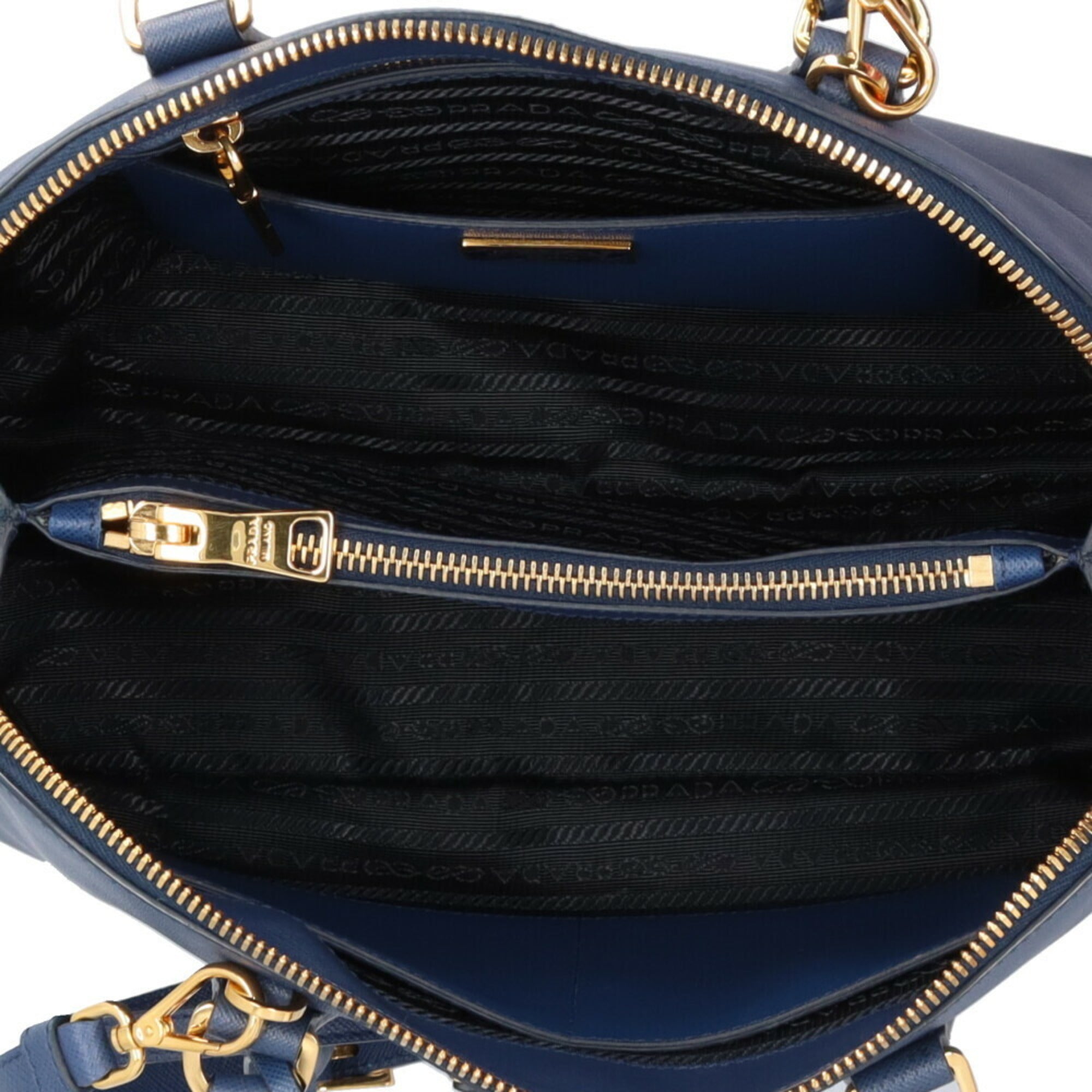 Prada Blue Leather Shoulder Bag (Pre-Owned)