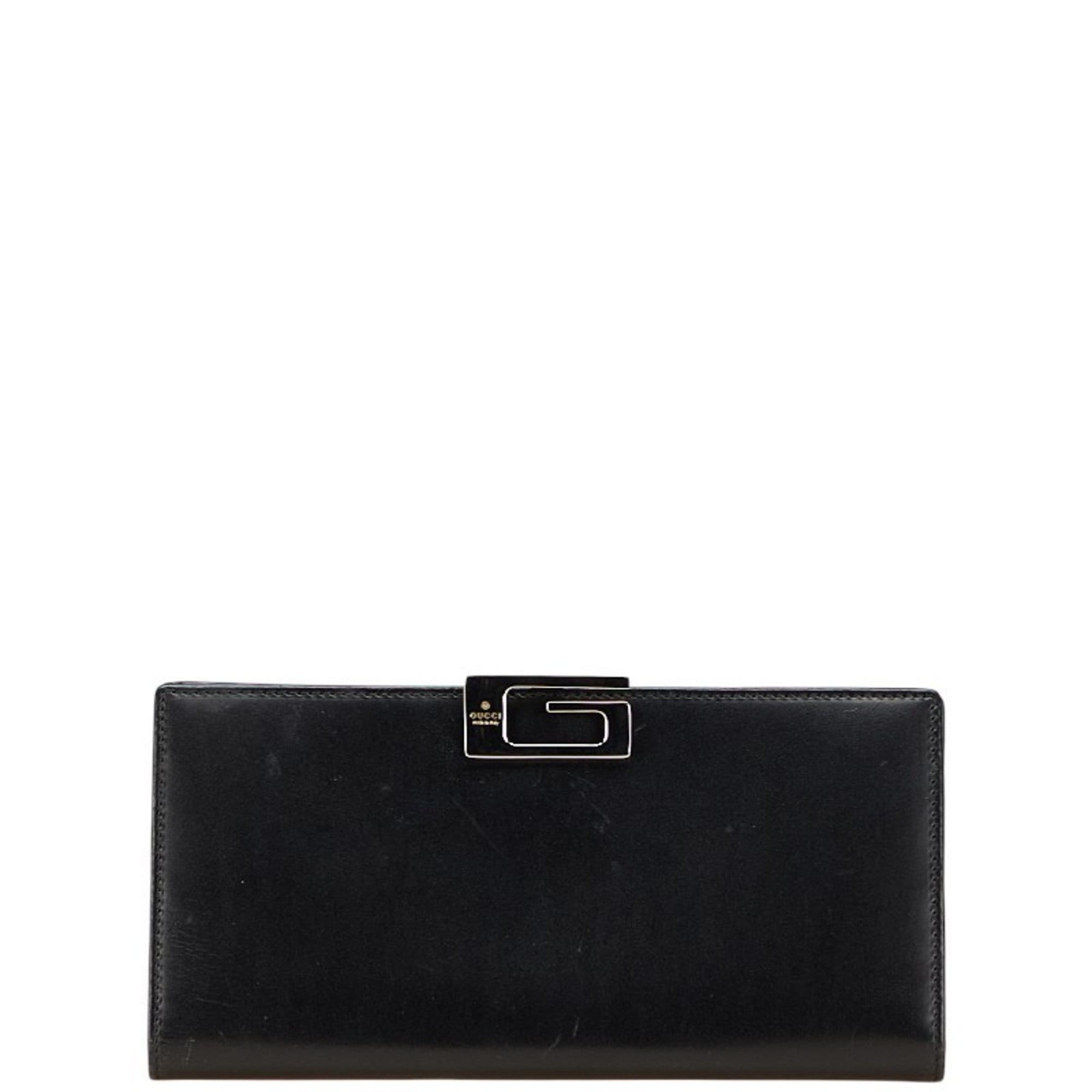 Gucci Black Leather Long Wallet (Bi-Fold) (Pre-Owned)