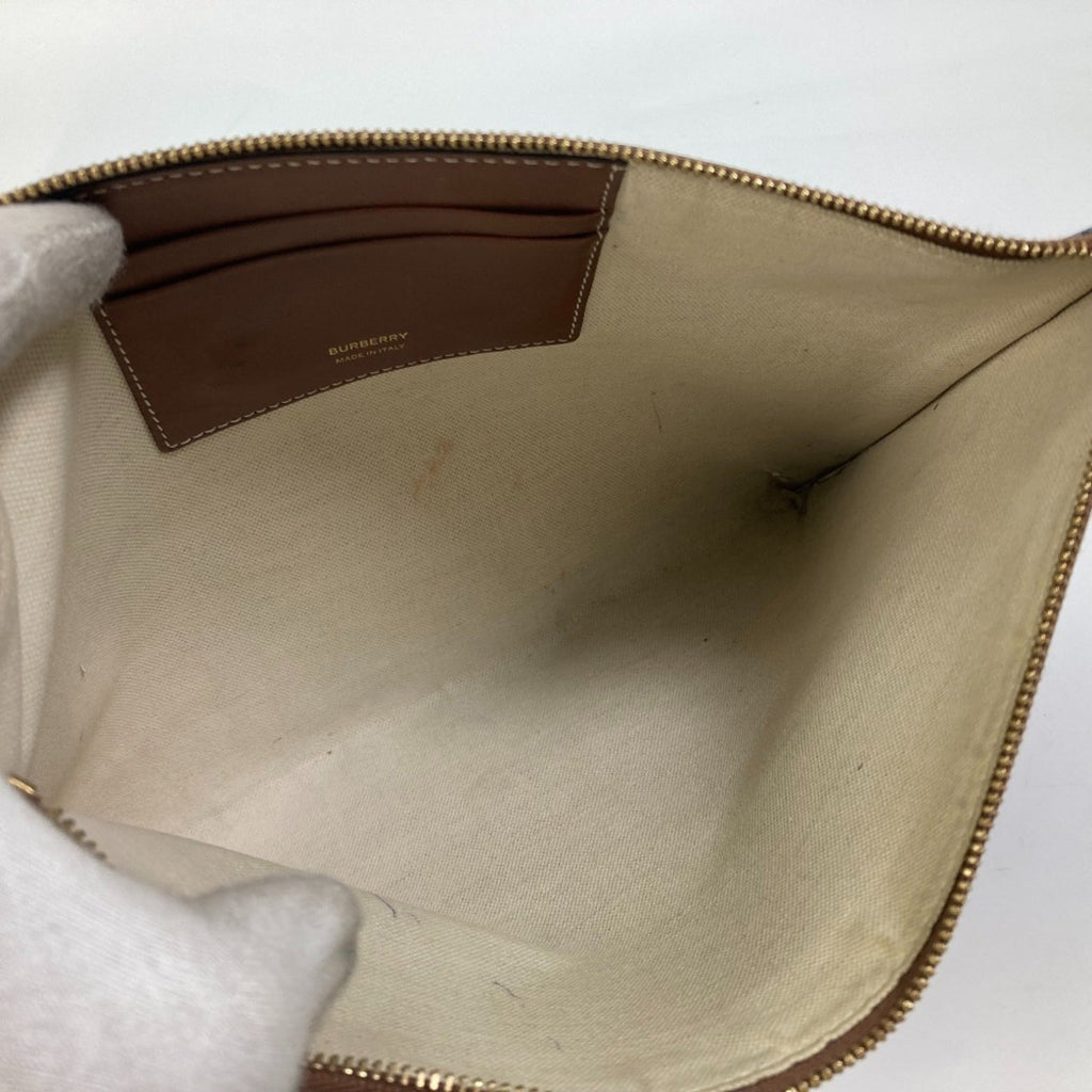 Burberry Brown Pvc Leather Clutch Bag (Pre-Owned)