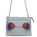 Fendi Gray Multi-Color Leather Clutch Bag Handbag Shoulder Bag (Pre-Owned)