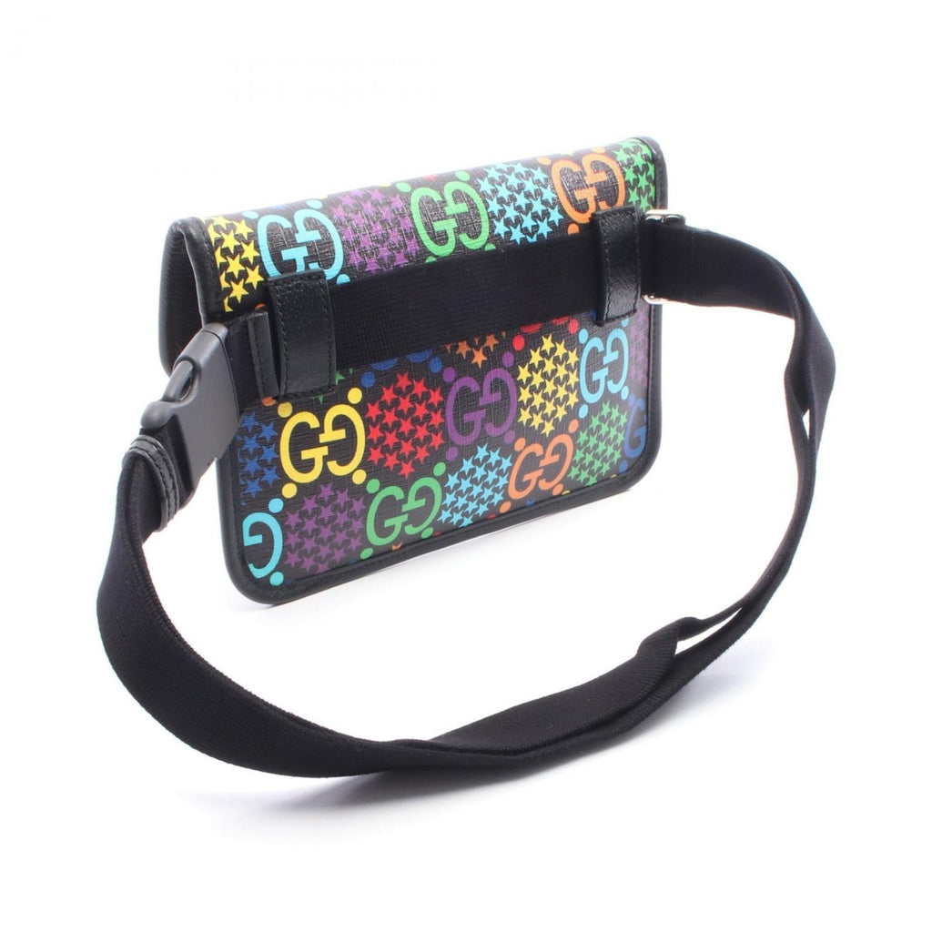 Gucci Black Multi-Color Coated Canvas Fanny Pack (Pre-Owned)