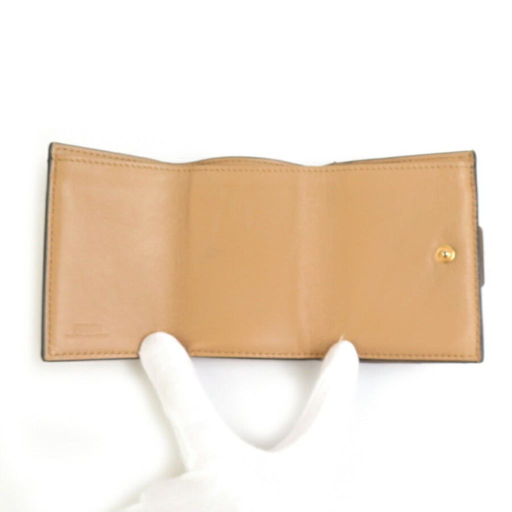 Fendi Beige Leather Wallet (Tri-Fold) (Pre-Owned)
