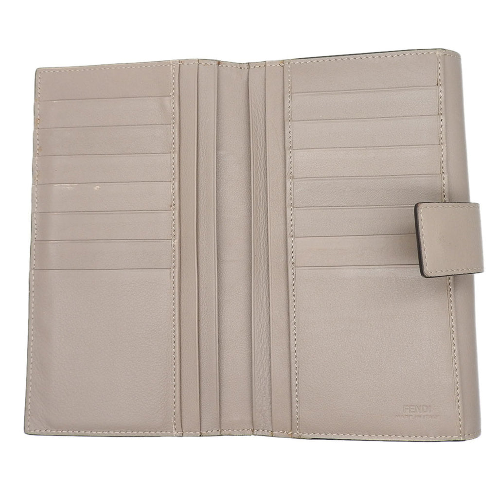 Fendi Beige Grayish Leather Wallet (Bi-Fold) (Pre-Owned)
