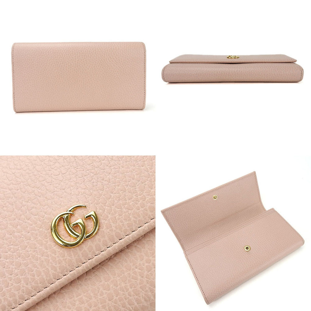Gucci Pink Leather Long Wallet (Bi-Fold) (Pre-Owned)
