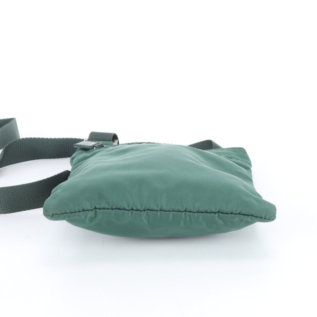 Prada Green Nylon Leather Shoulder Bag (Pre-Owned)
