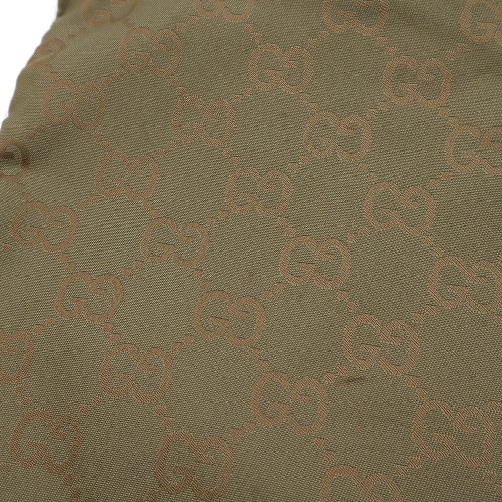 Gucci Green Khaki Nylon Leather Clutch Bag Pouch (Pre-Owned)