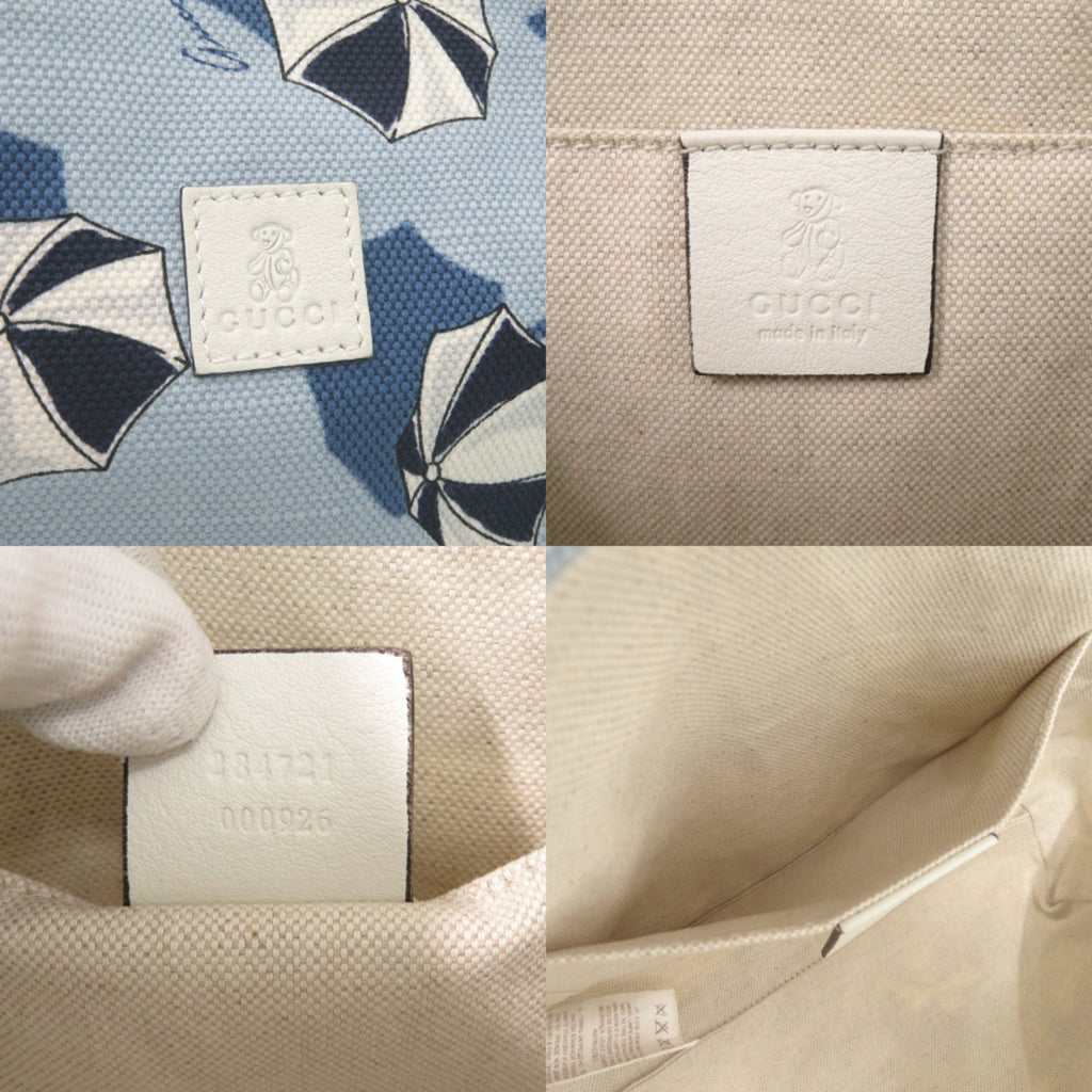 Gucci Blue Canvas Tote Bag (Pre-Owned)
