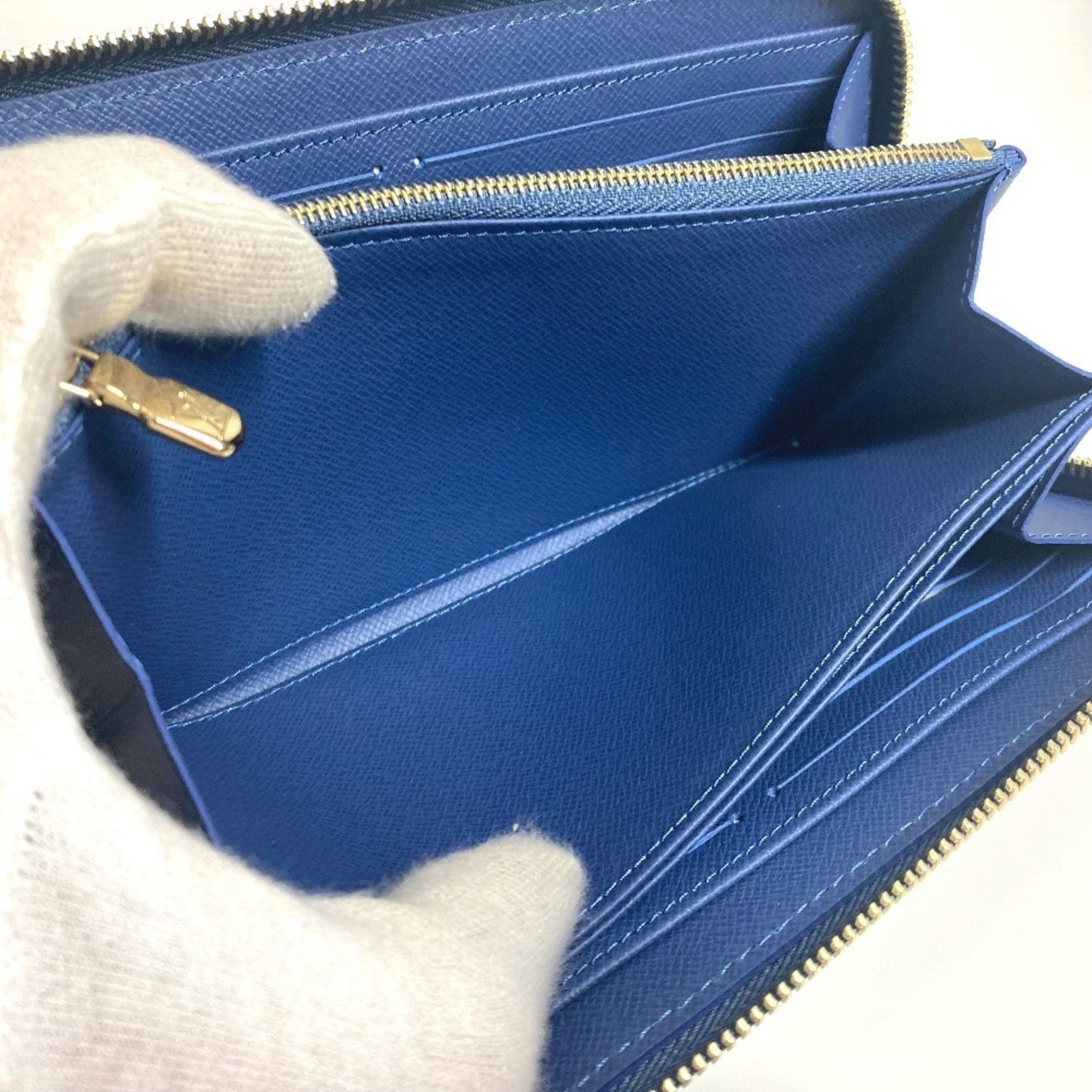 Louis Vuitton Monogram Denim Blue Long Wallet (Bi-Fold) (Pre-Owned)