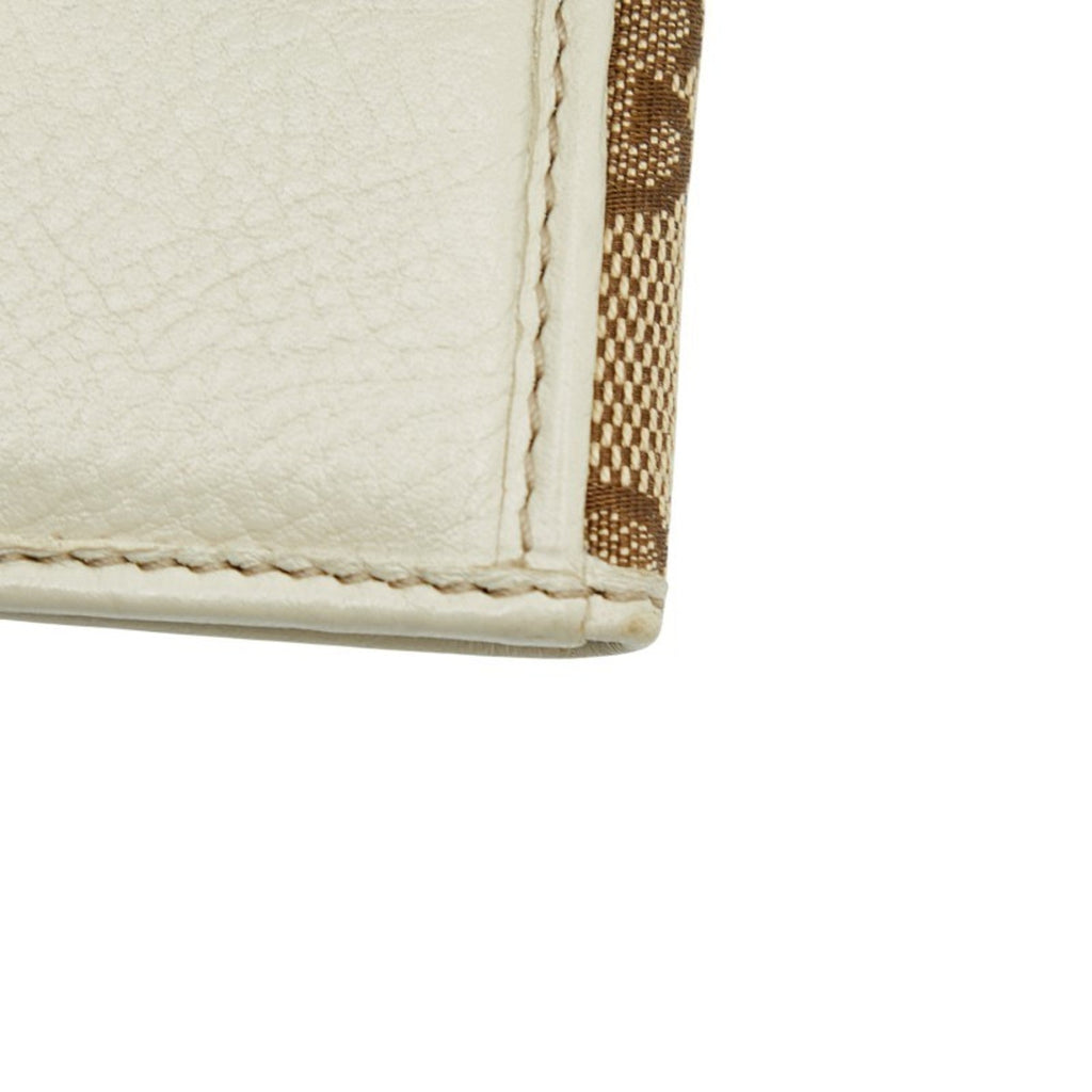 Gucci Beige Ivory Canvas Leather Wallet (Bi-Fold) (Pre-Owned)