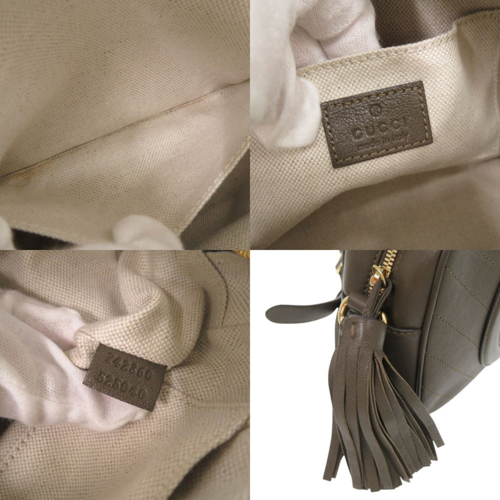 Gucci Brown Leather Shoulder Bag (Pre-Owned)