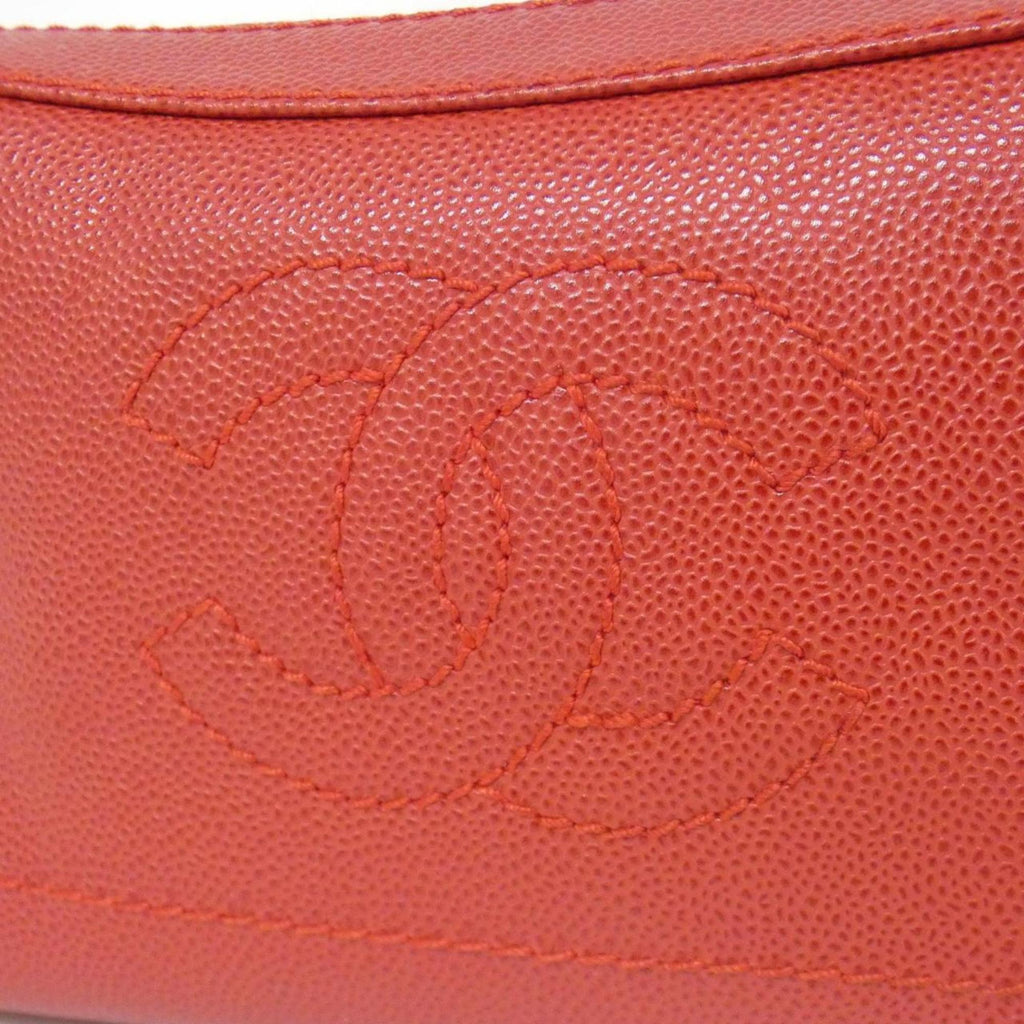 Chanel Red Color Grained Calfskin Handbag (Pre-Owned)