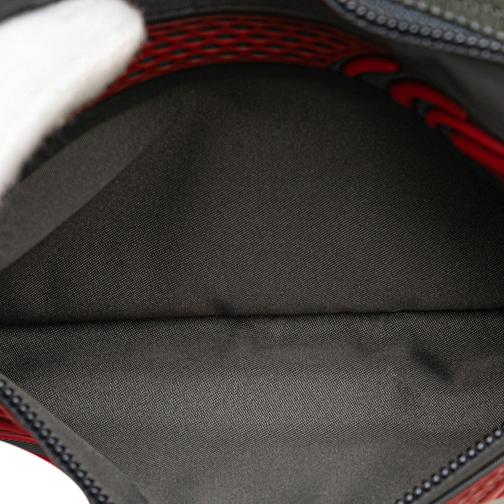 Gucci Gray Red Color Nylon Rubber Fanny Pack Sling Bag (Pre-Owned)
