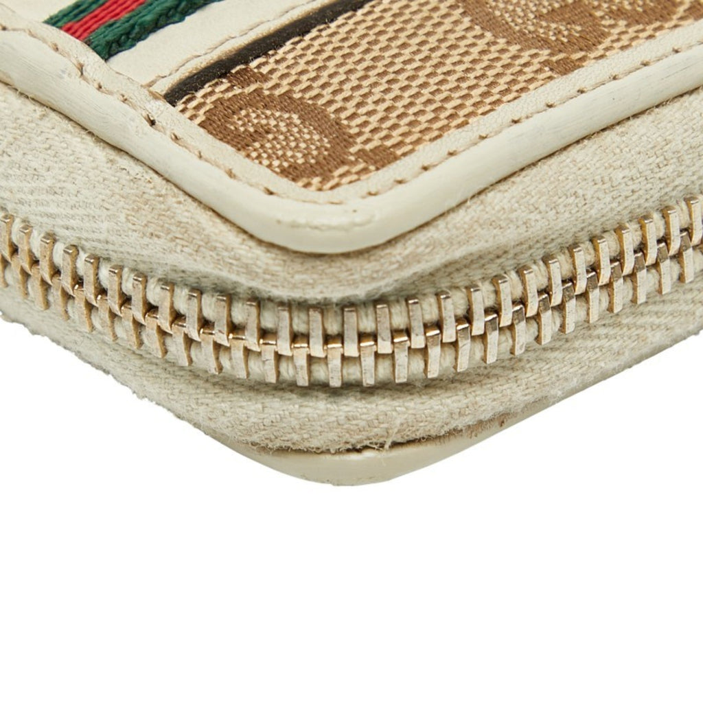 Gucci Beige Multi-Color Canvas Leather Long Wallet (Bi-Fold) (Pre-Owned)
