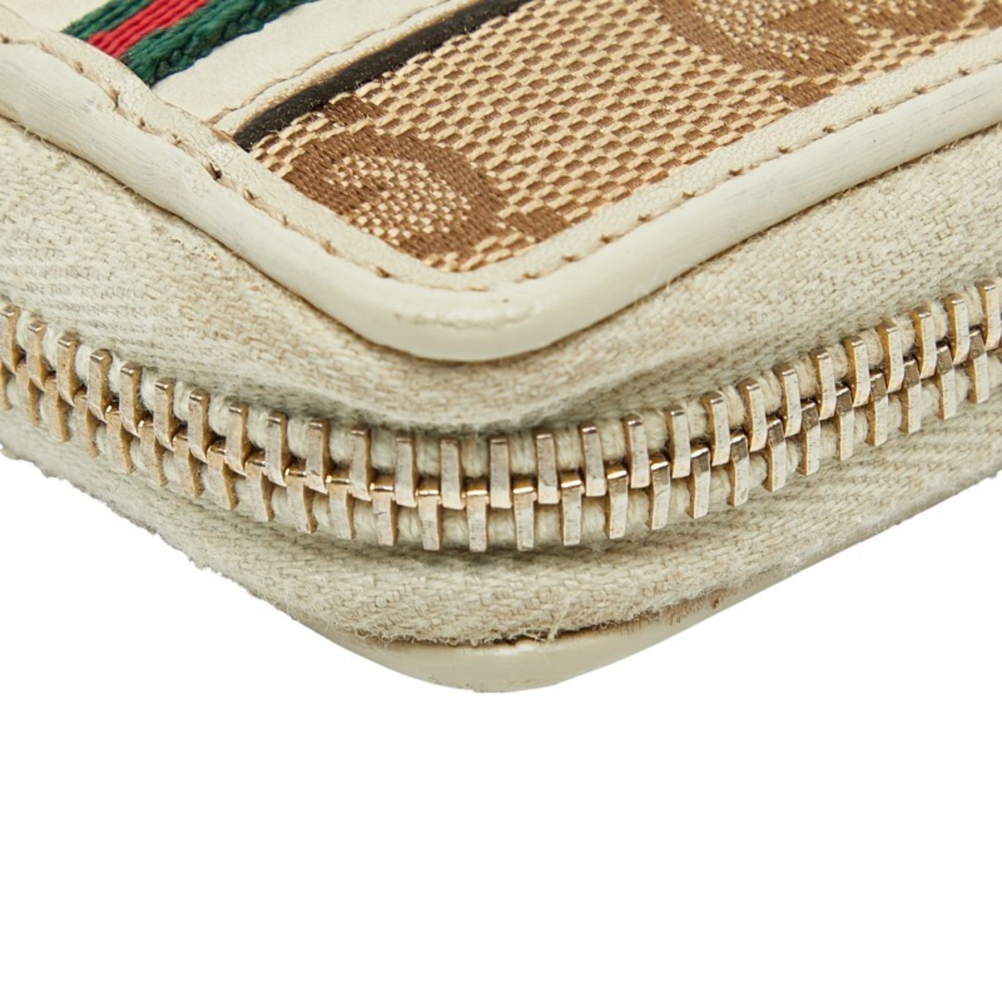 Gucci Beige Multi-Color Canvas Leather Long Wallet (Bi-Fold) (Pre-Owned)