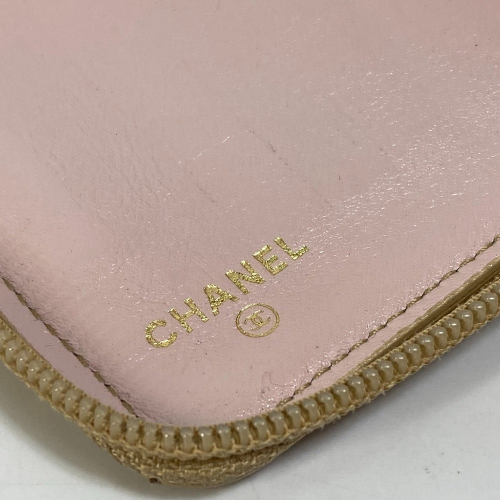 Chanel Gold Leather Long Wallet (Bi-Fold) (Pre-Owned)