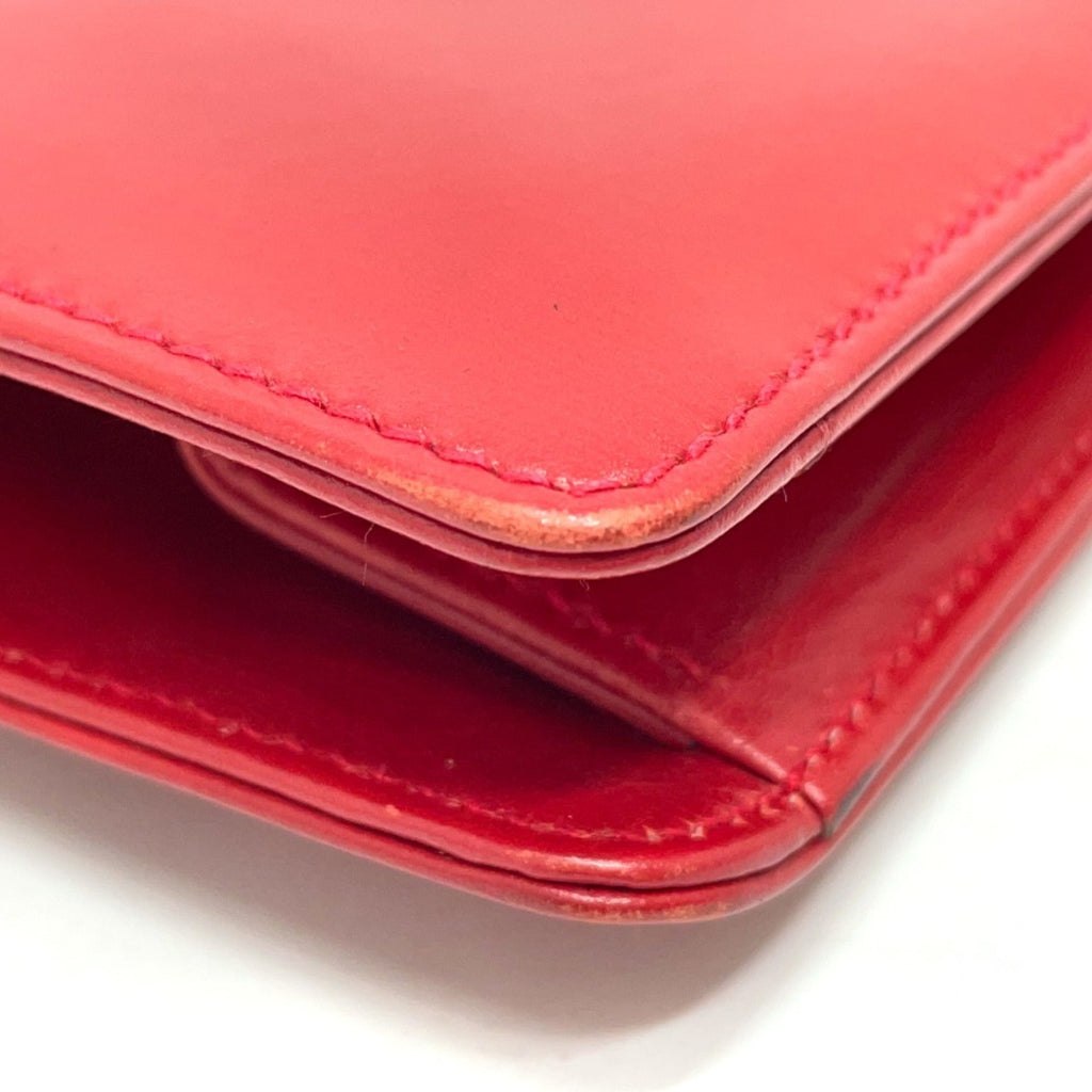 Gucci Red Color Leather Clutch Bag Shoulder Bag (Pre-Owned)