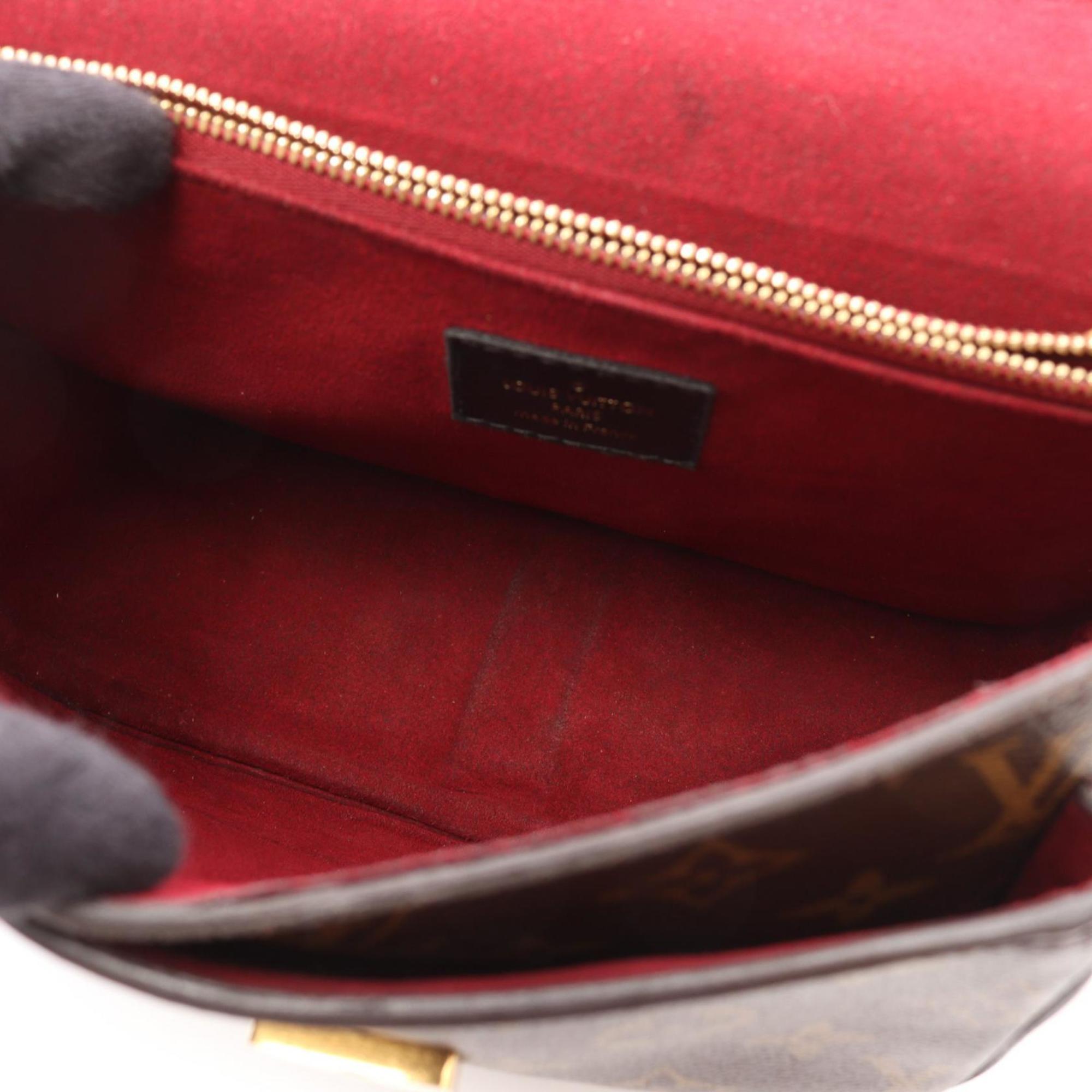 Louis Vuitton Black Brown Coated Canvas Leather Shoulder Bag (Pre-Owned)