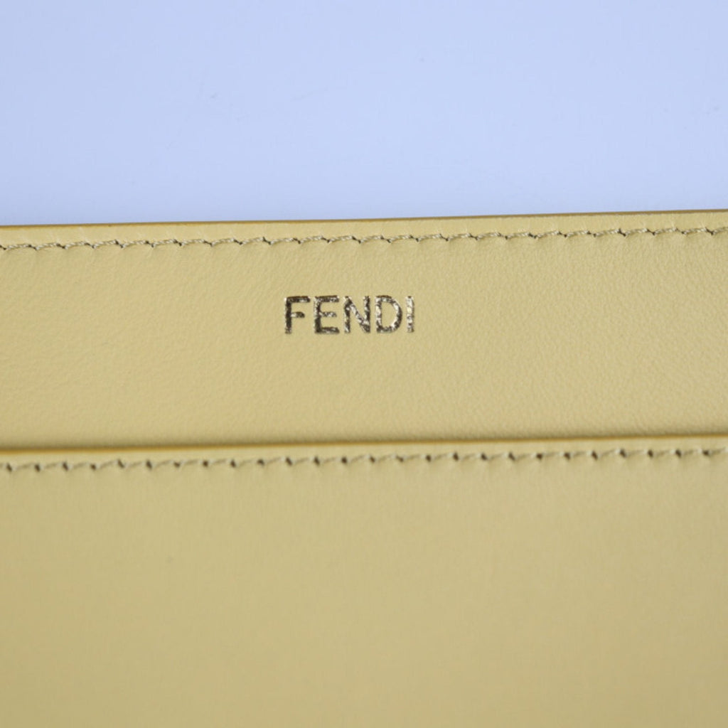 Fendi Cream Yellow Leather Pouch (Pre-Owned)