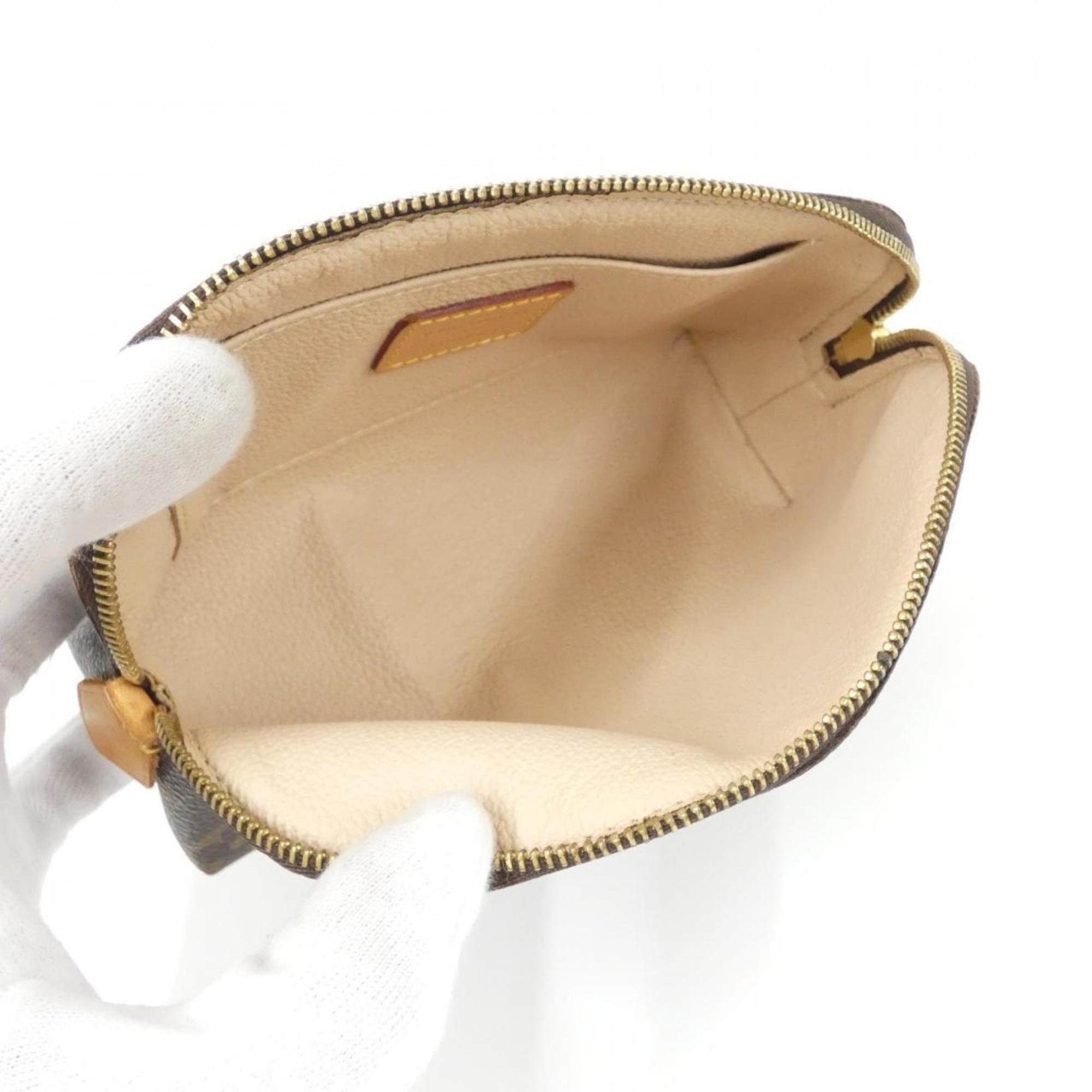 Louis Vuitton Marron Coated Canvas Pochette Pouch (Pre-Owned)