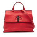Gucci Red Color Leather Handbag Shoulder Bag (Pre-Owned)