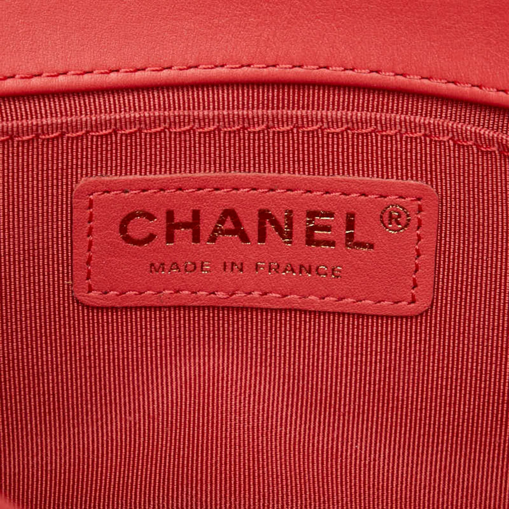 Chanel Boy Chanel Multi-Color Pink White Tweed Leather Shoulder Bag (Pre-Owned)