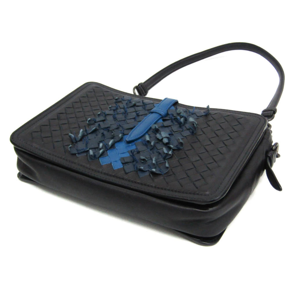 Bottega Veneta Belt Flap Camera Bag Intrecciato Nappa Navy Leather Shoulder Bag Bag (Pre-Owned)