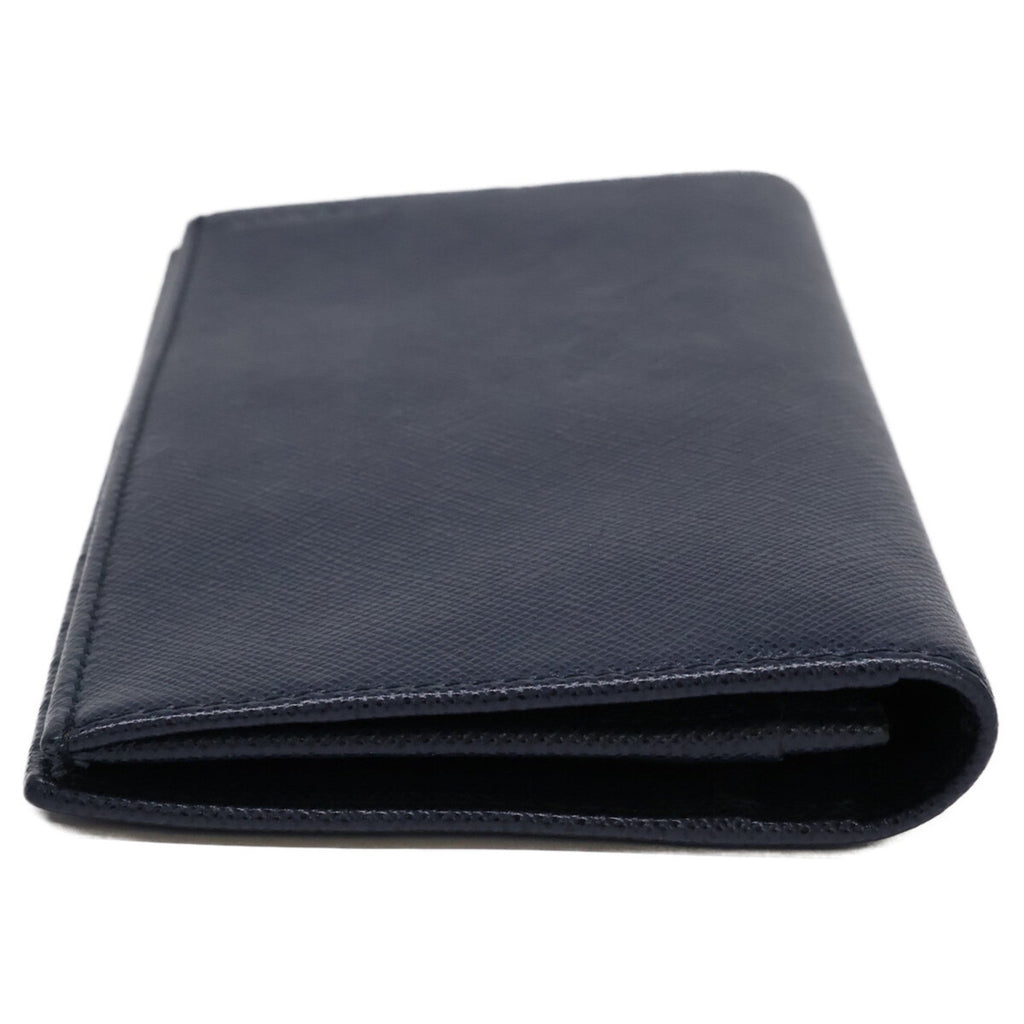 Prada Navy Leather Long Wallet (Bi-Fold) (Pre-Owned)