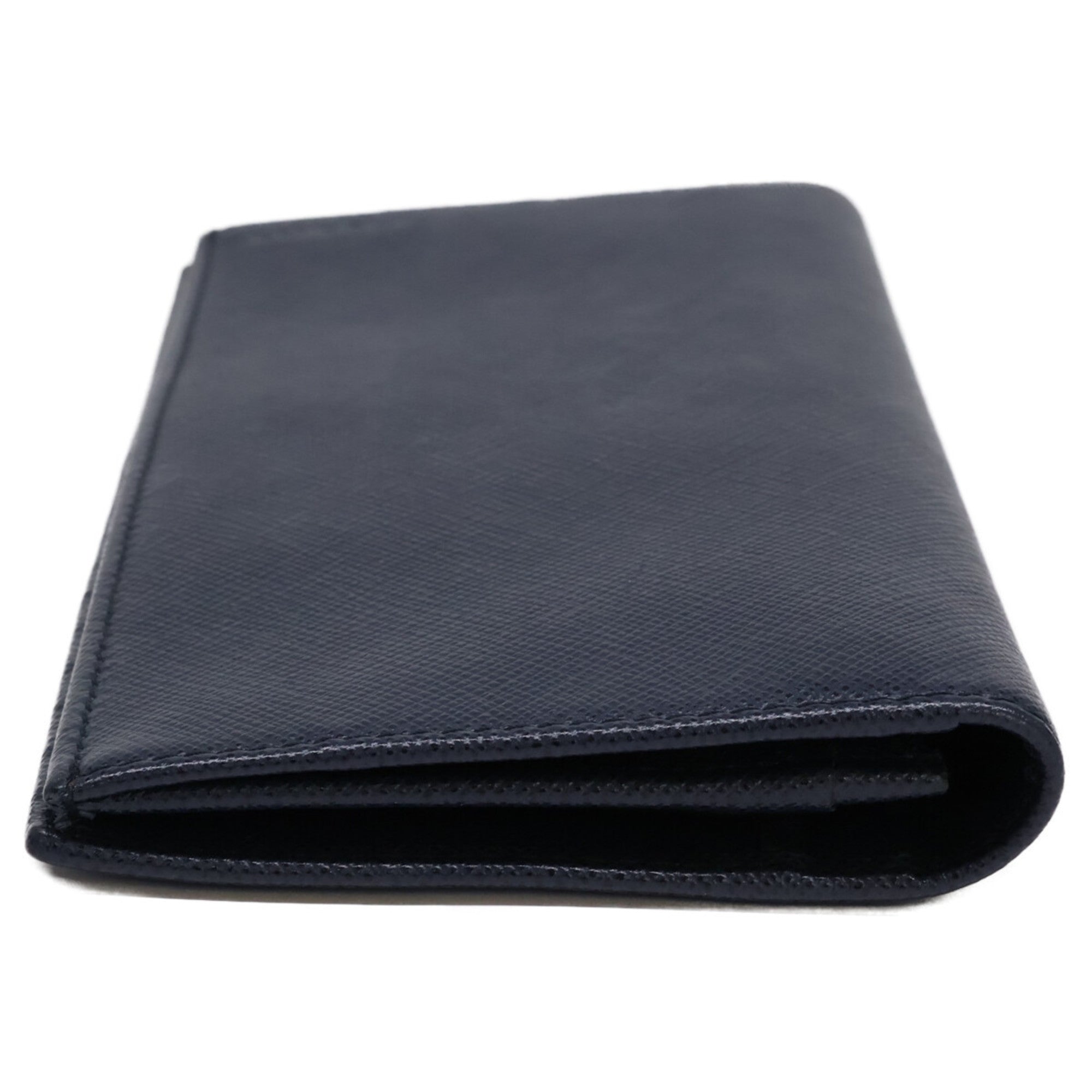 Prada Navy Leather Long Wallet (Bi-Fold) (Pre-Owned)
