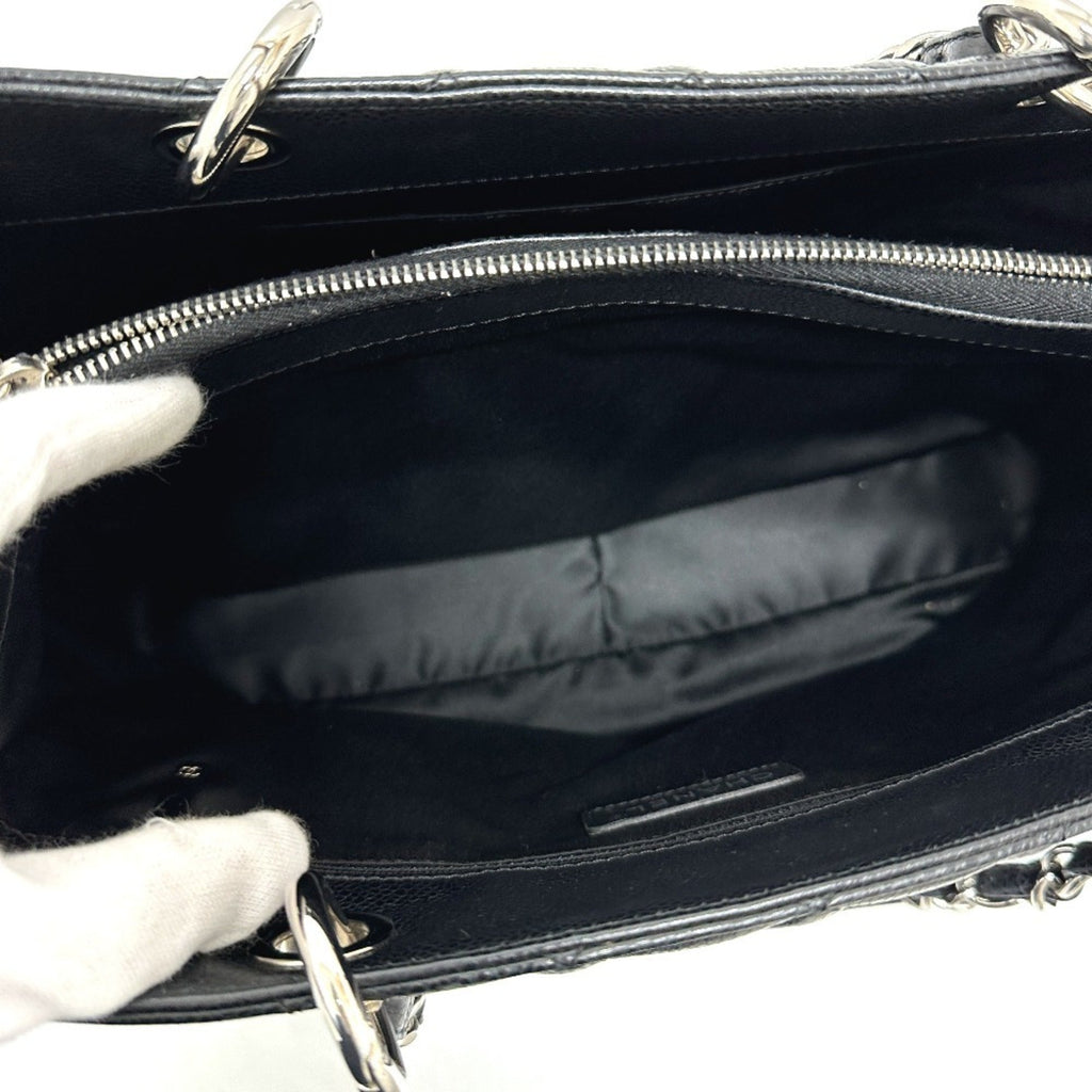 Chanel Black Grained Calfskin Handbag Tote Bag (Pre-Owned)