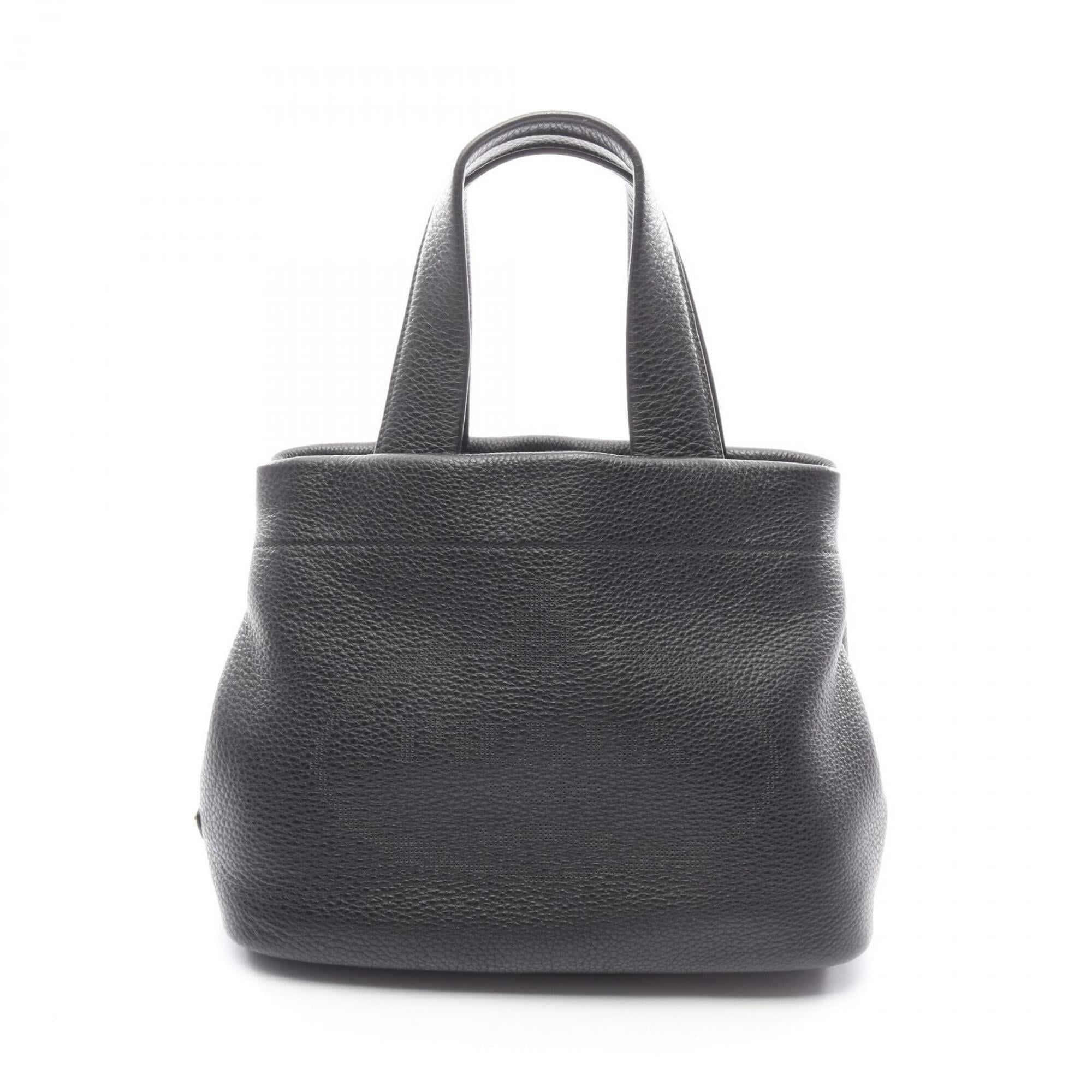 Prada Black Leather Handbag Tote Bag (Pre-Owned)