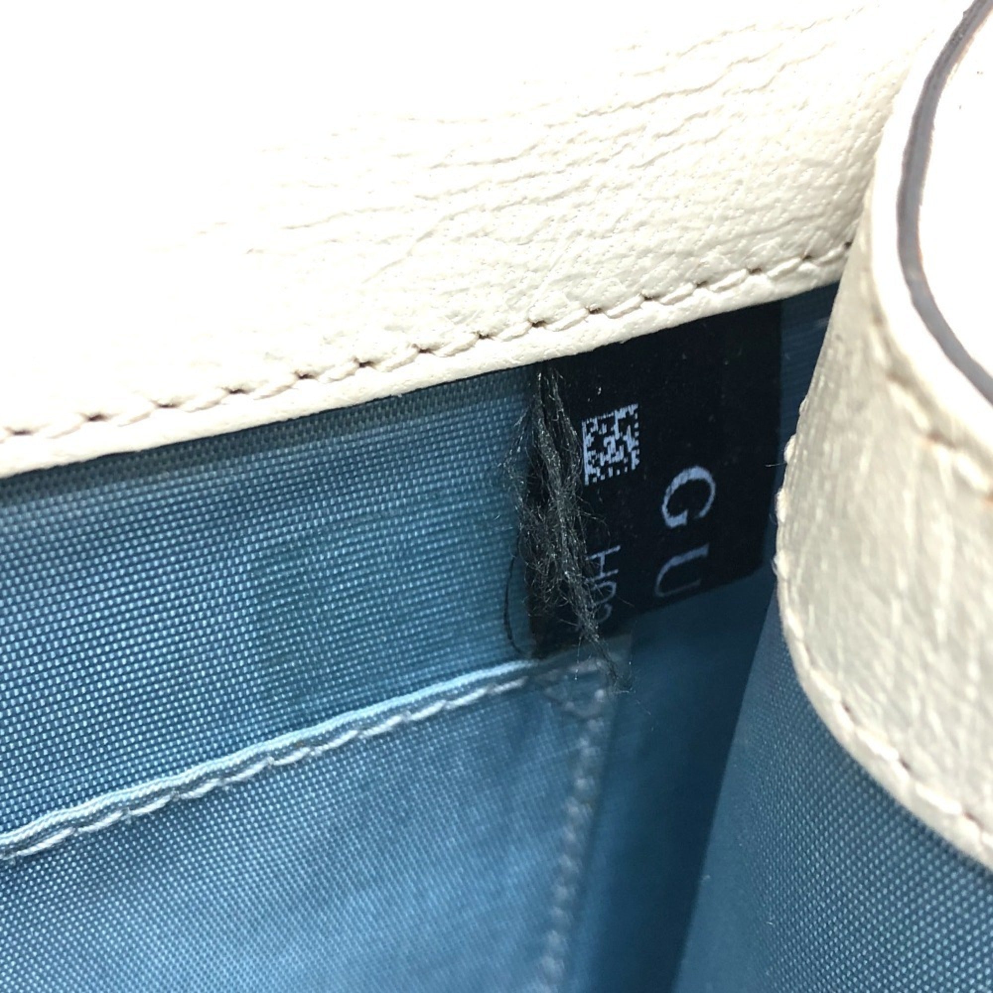 Gucci Blue White Leather Handbag Shoulder Bag (Pre-Owned)